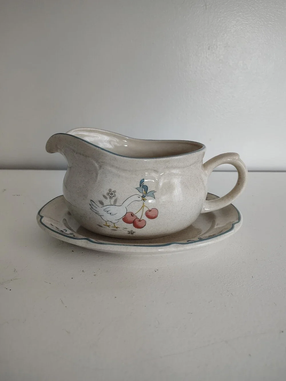 Vintage International China Marmalade 8868 Gravy Boat Underplate Goose Japan